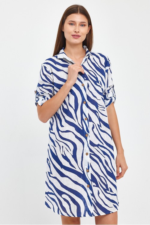 Zebra Desenli Kadın Tunik-1556