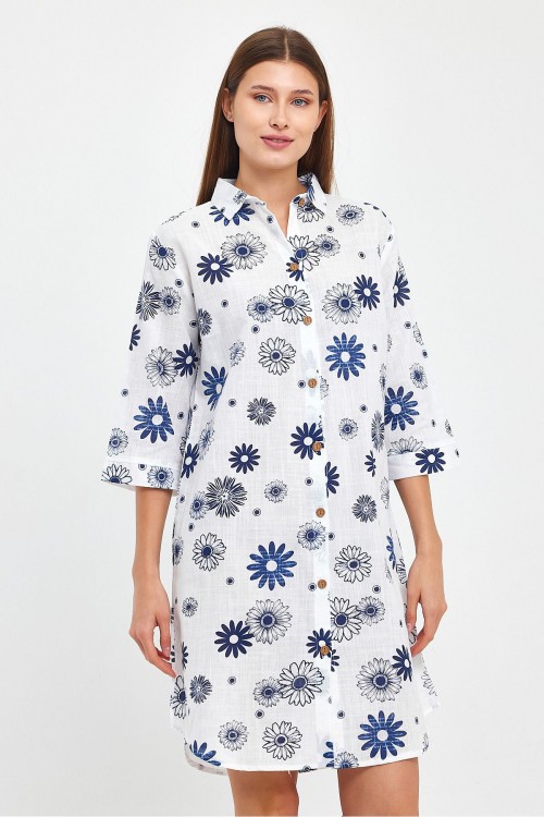 - Papatya Desenli Kadın Tunik-1552