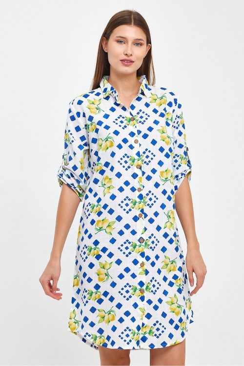  Limon Desenli Kadın Tunik-1553