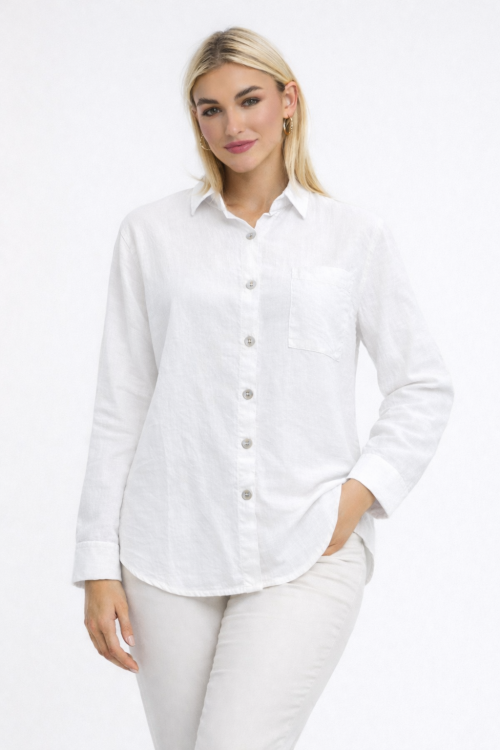 Linen Maria Gömlek-BEYAZ-1650 Linen Maria Gömlek-BEYAZ-1650