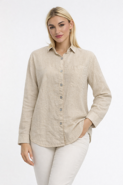 Linen Maria Gömlek-TOPRAK-1650 Linen Maria Gömlek-TOPRAK-1650