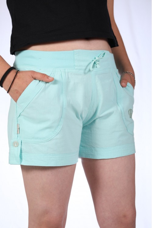 Kadın Pamuklu Turkuaz Mini Şort