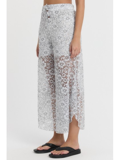  DANTELLİ PAPATYA DESEN ŞALVAR PANTOLON -2140