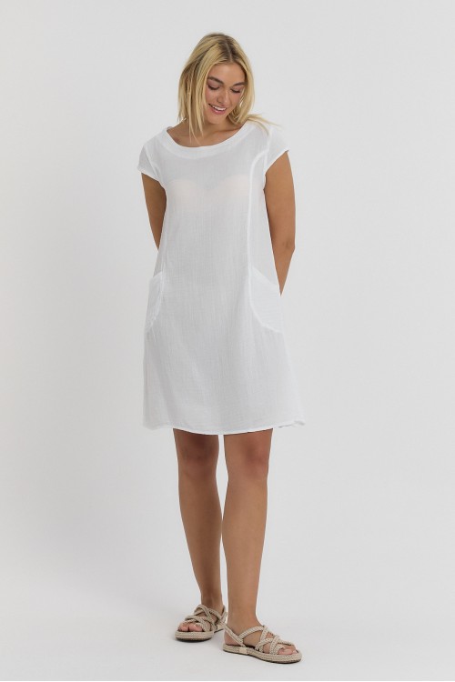  BEYAZ MÜSLİN MİLANO ELBİSE -3060